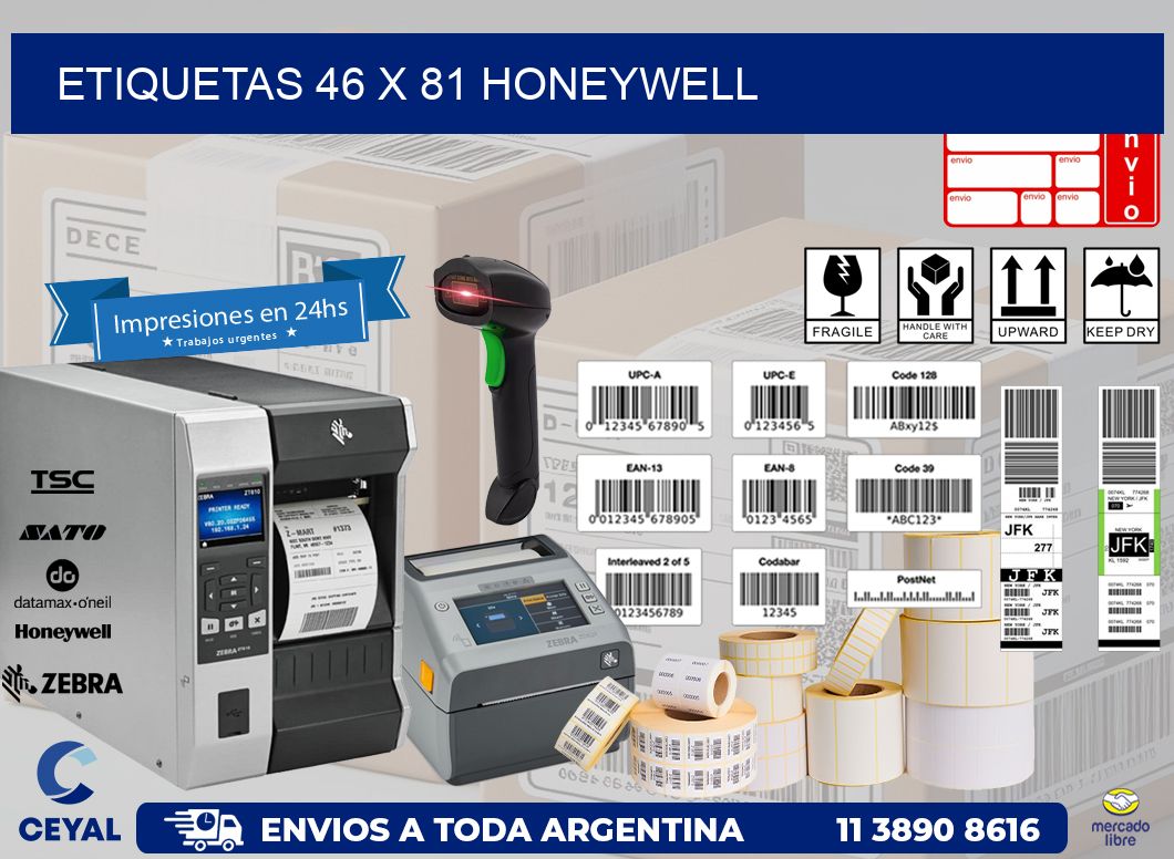 ETIQUETAS 46 x 81 HONEYWELL