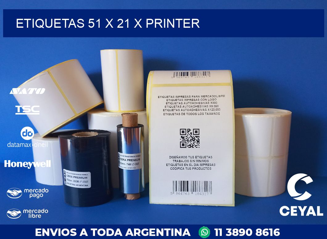 ETIQUETAS 51 x 21 X PRINTER