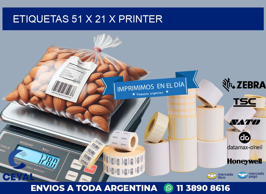 ETIQUETAS 51 x 21 X PRINTER