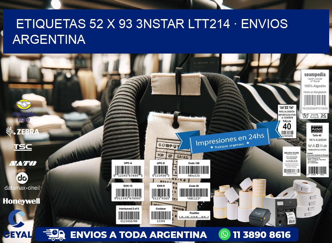 ETIQUETAS 52 x 93 3NSTAR LTT214 · ENVIOS ARGENTINA