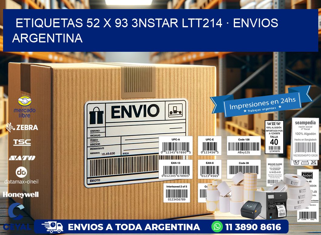 ETIQUETAS 52 x 93 3NSTAR LTT214 · ENVIOS ARGENTINA