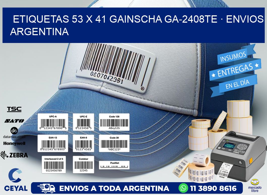 ETIQUETAS 53 x 41 GAINSCHA GA-2408TE · ENVIOS ARGENTINA