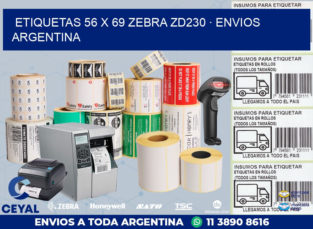 ETIQUETAS 56 x 69 ZEBRA ZD230 · ENVIOS ARGENTINA