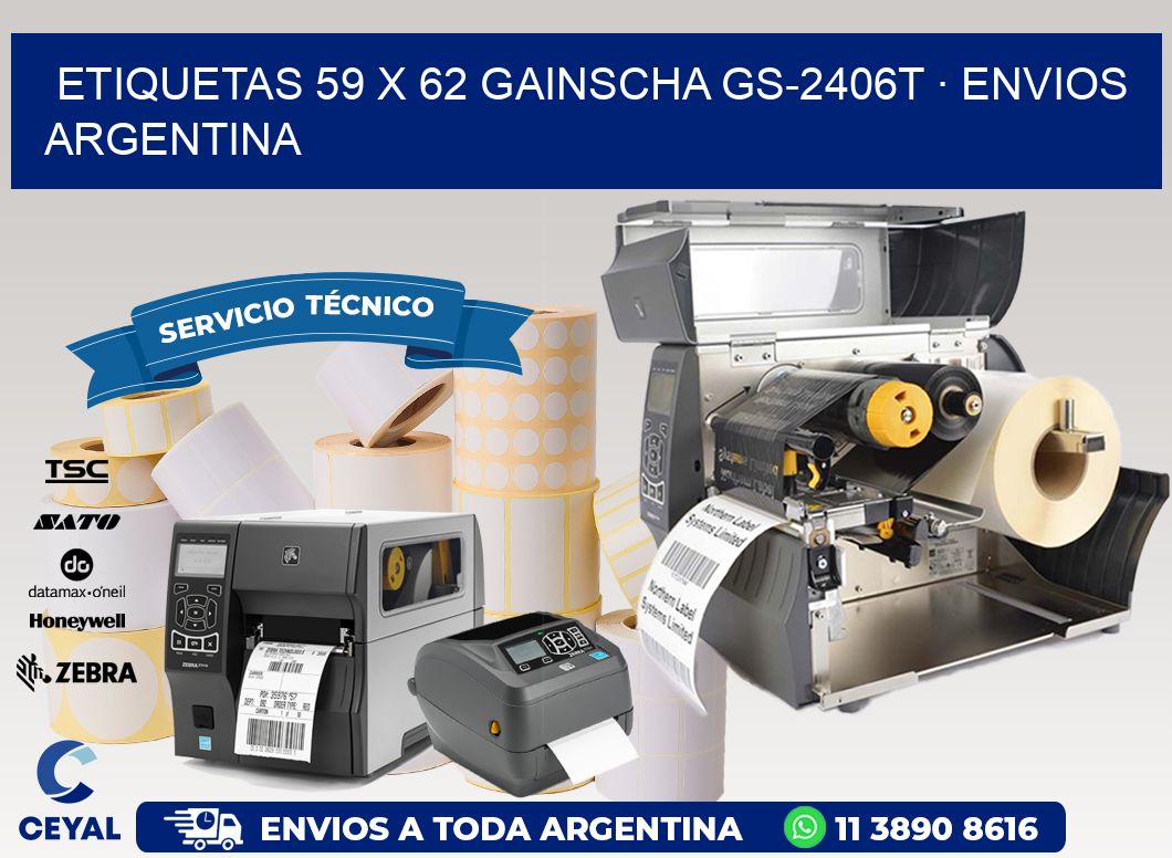 ETIQUETAS 59 x 62 GAINSCHA GS-2406T · ENVIOS ARGENTINA