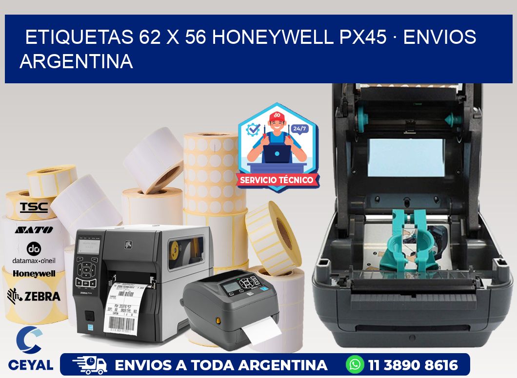 ETIQUETAS 62 x 56 HONEYWELL PX45 · ENVIOS ARGENTINA