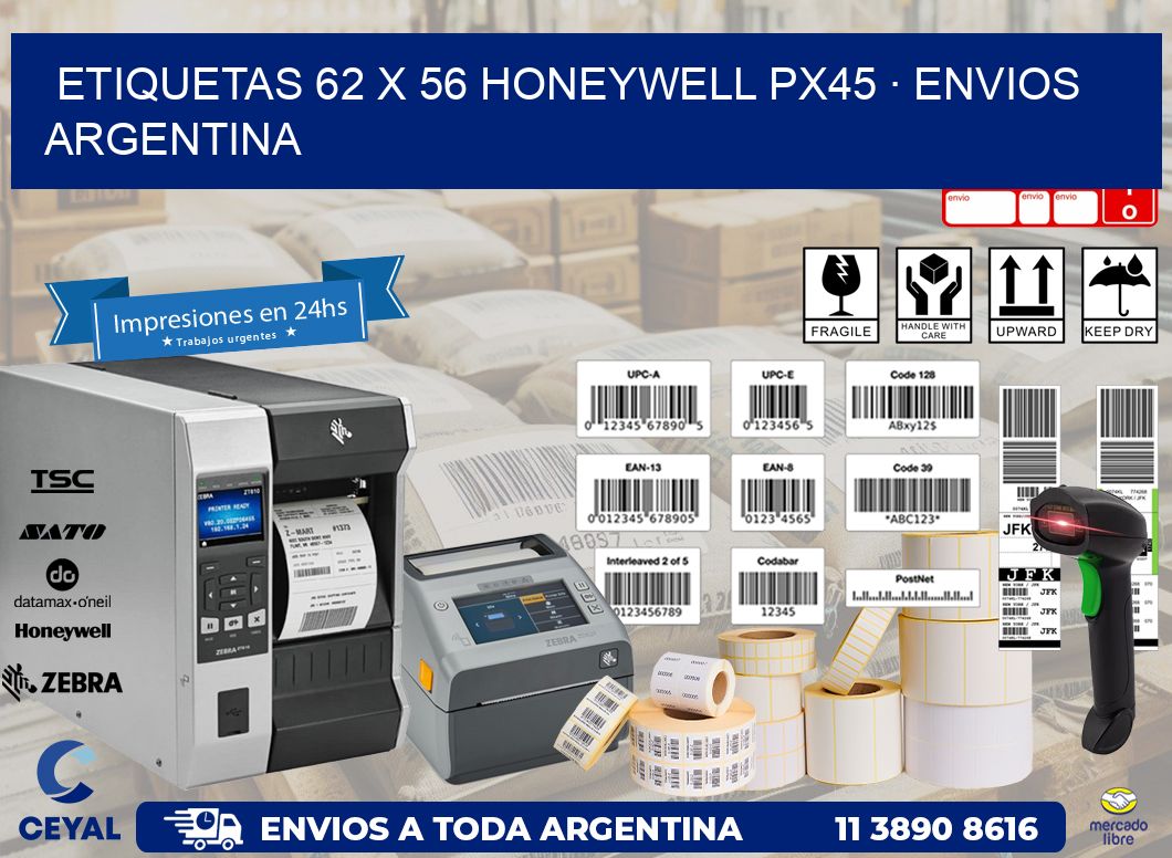 ETIQUETAS 62 x 56 HONEYWELL PX45 · ENVIOS ARGENTINA