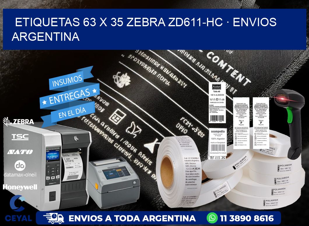 ETIQUETAS 63 x 35 ZEBRA ZD611-HC · ENVIOS ARGENTINA