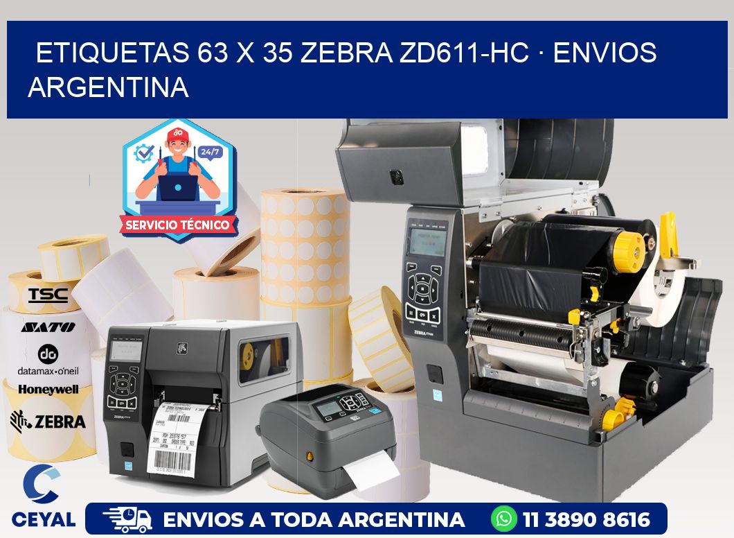 ETIQUETAS 63 x 35 ZEBRA ZD611-HC · ENVIOS ARGENTINA
