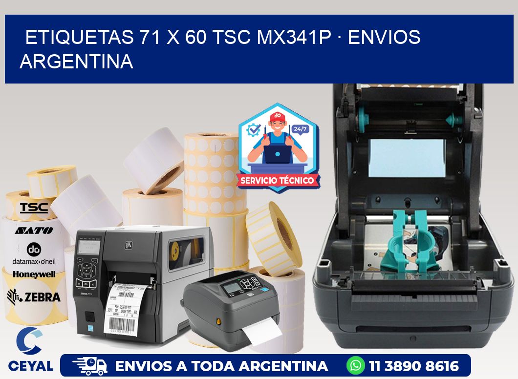 ETIQUETAS 71 x 60 TSC MX341P · ENVIOS ARGENTINA