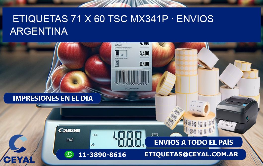ETIQUETAS 71 x 60 TSC MX341P · ENVIOS ARGENTINA
