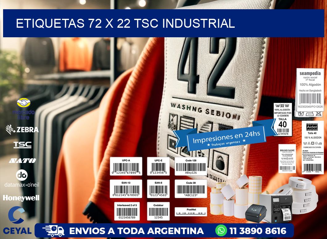 ETIQUETAS 72 x 22 TSC INDUSTRIAL