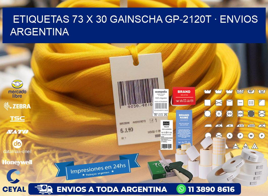 ETIQUETAS 73 x 30 GAINSCHA GP-2120T · ENVIOS ARGENTINA