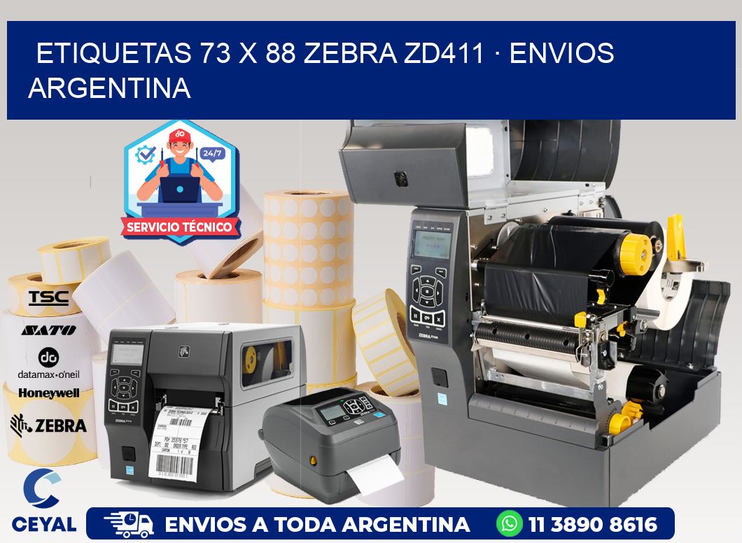 ETIQUETAS 73 x 88 ZEBRA ZD411 · ENVIOS ARGENTINA