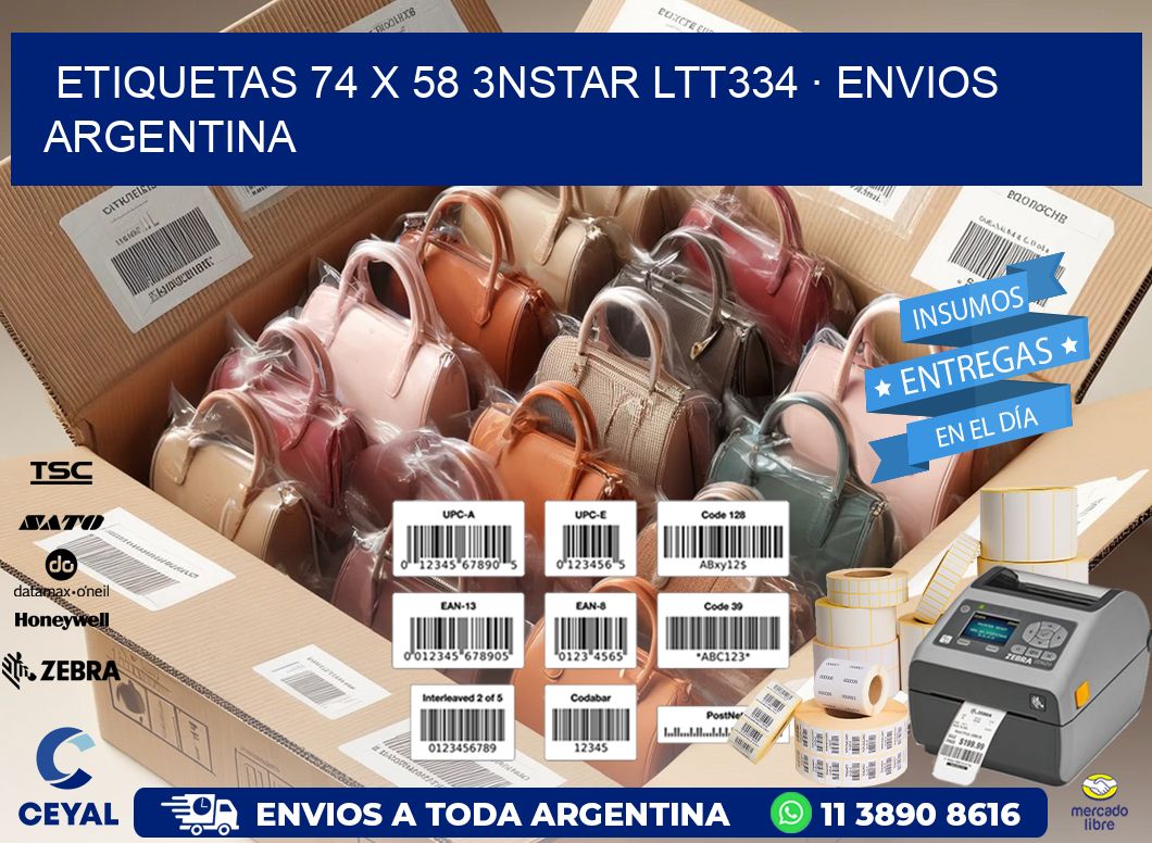 ETIQUETAS 74 x 58 3NSTAR LTT334 · ENVIOS ARGENTINA
