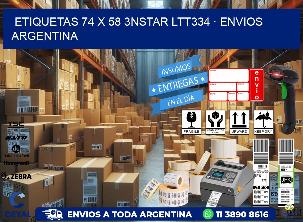 ETIQUETAS 74 x 58 3NSTAR LTT334 · ENVIOS ARGENTINA