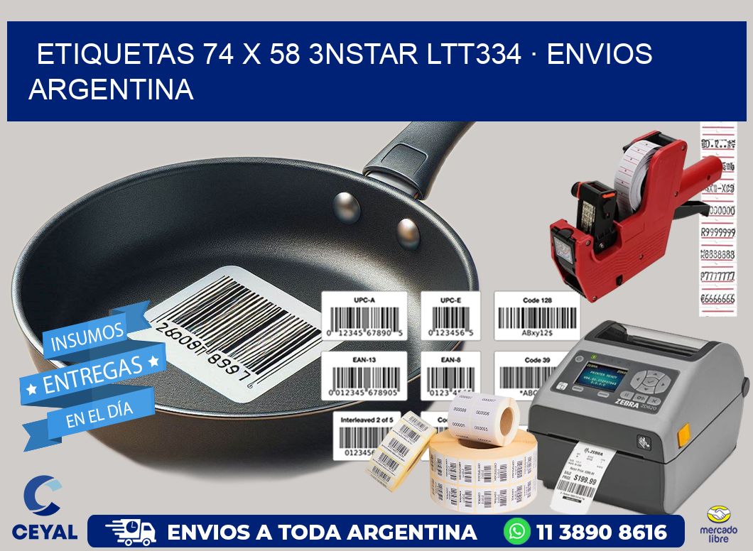 ETIQUETAS 74 x 58 3NSTAR LTT334 · ENVIOS ARGENTINA