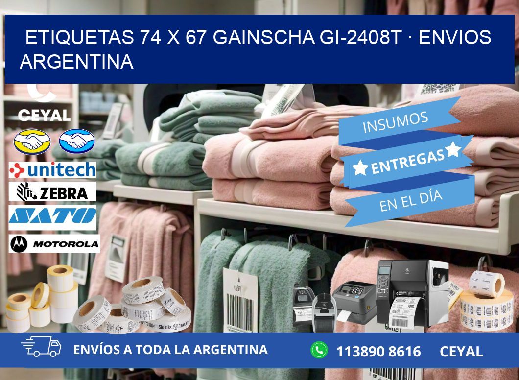 ETIQUETAS 74 x 67 GAINSCHA GI-2408T · ENVIOS ARGENTINA