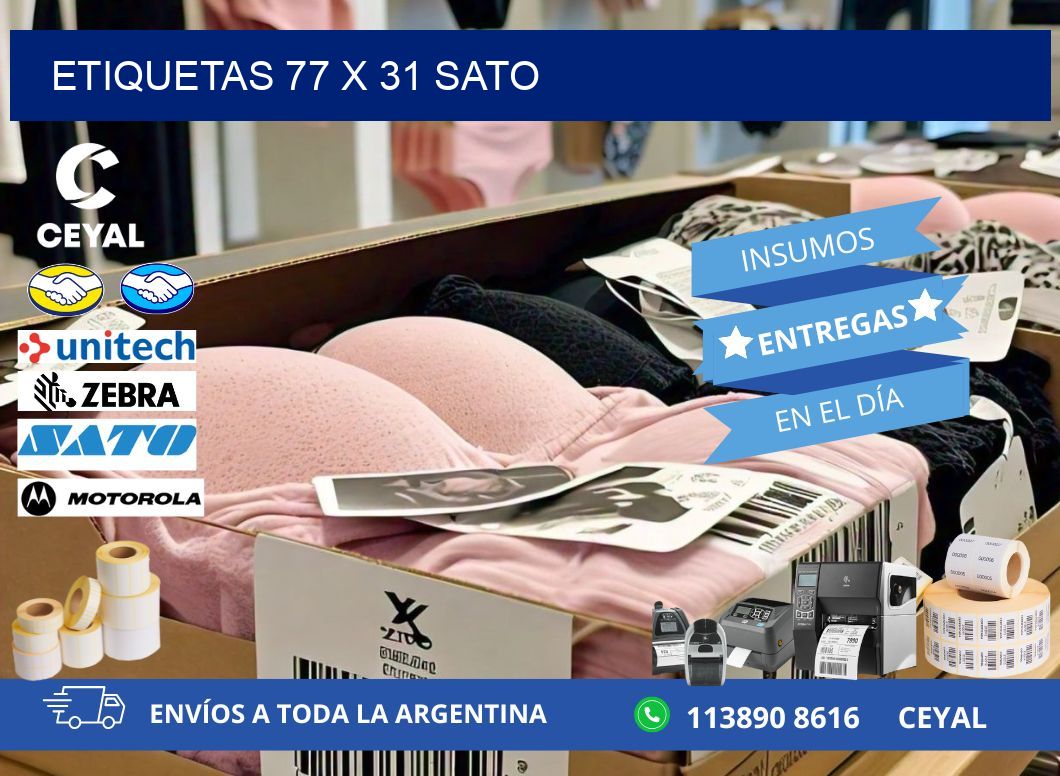 ETIQUETAS 77 x 31 SATO