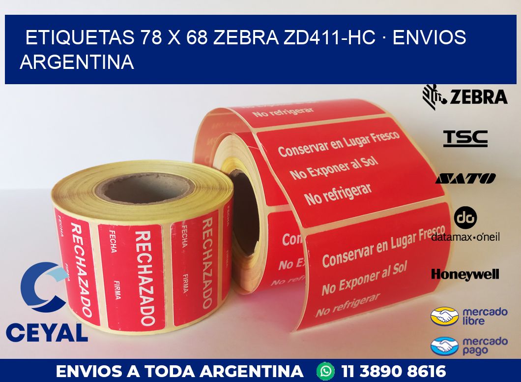 ETIQUETAS 78 x 68 ZEBRA ZD411-HC · ENVIOS ARGENTINA