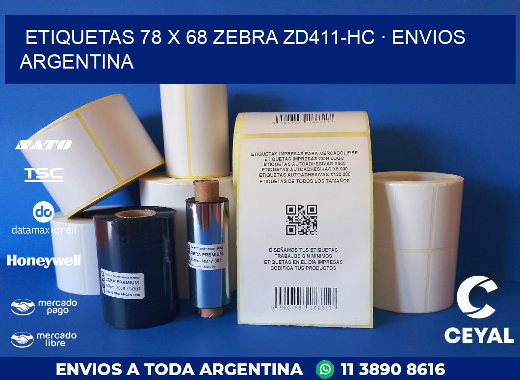 ETIQUETAS 78 x 68 ZEBRA ZD411-HC · ENVIOS ARGENTINA