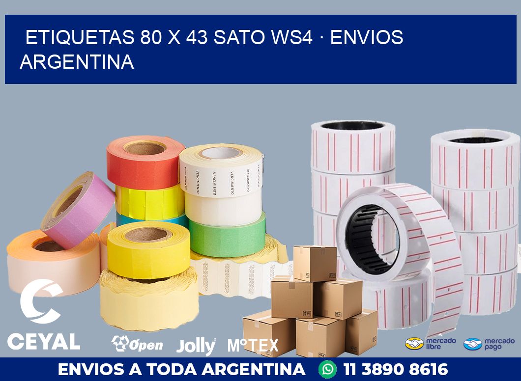 ETIQUETAS 80 x 43 SATO WS4 · ENVIOS ARGENTINA
