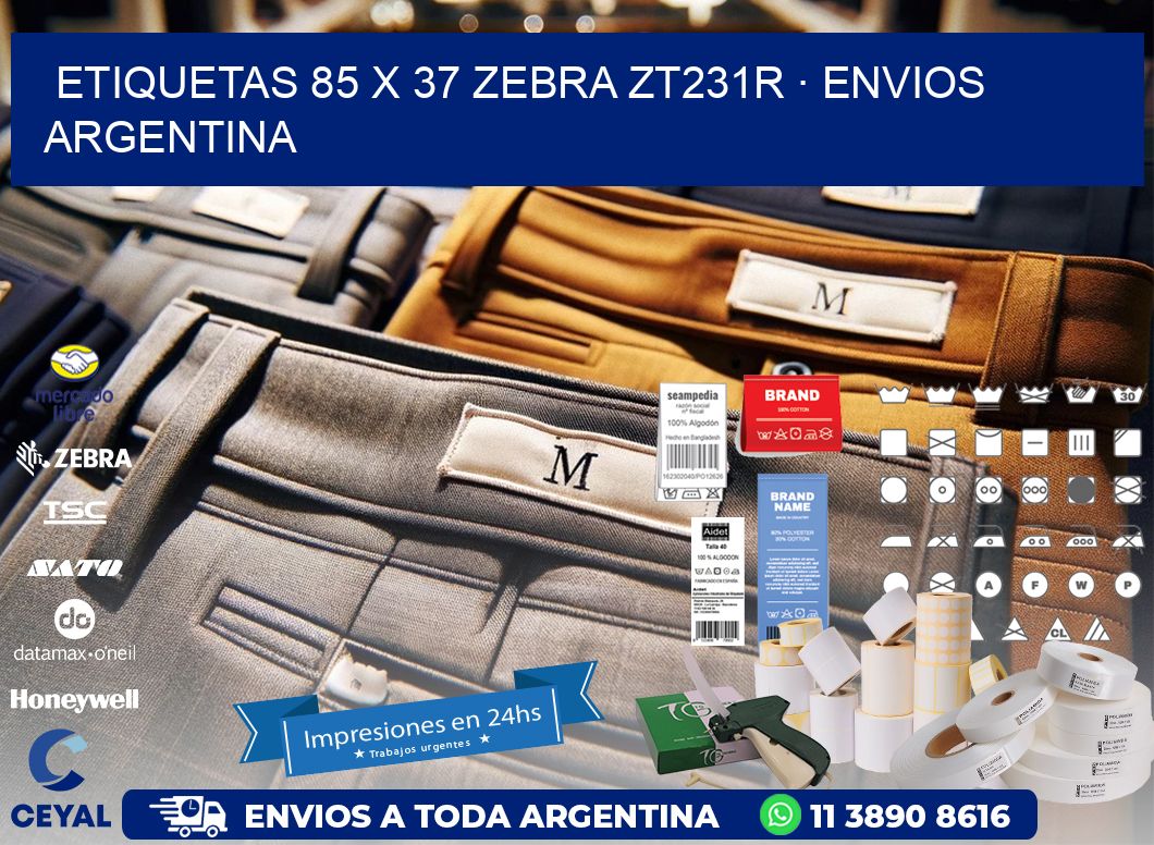 ETIQUETAS 85 x 37 ZEBRA ZT231R · ENVIOS ARGENTINA