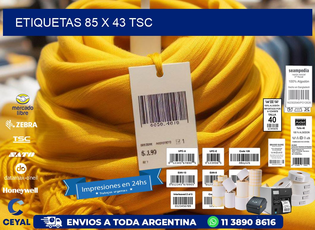 ETIQUETAS 85 x 43 TSC