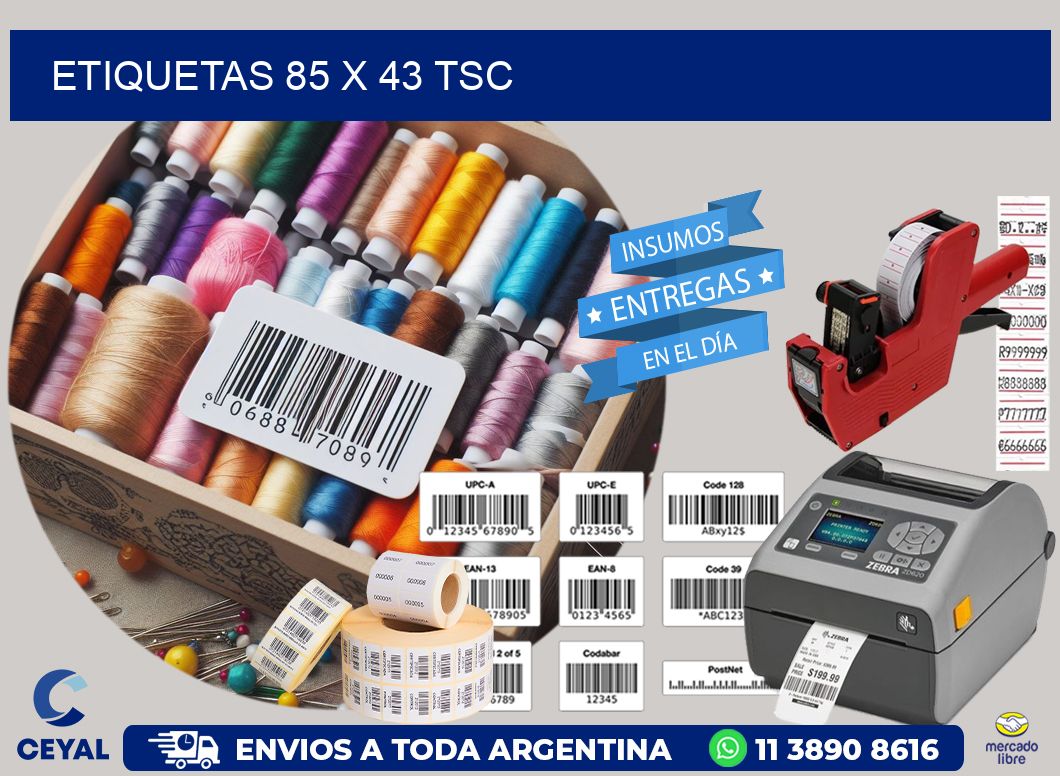 ETIQUETAS 85 x 43 TSC