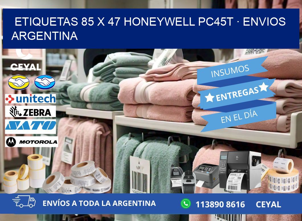 ETIQUETAS 85 x 47 HONEYWELL PC45T · ENVIOS ARGENTINA