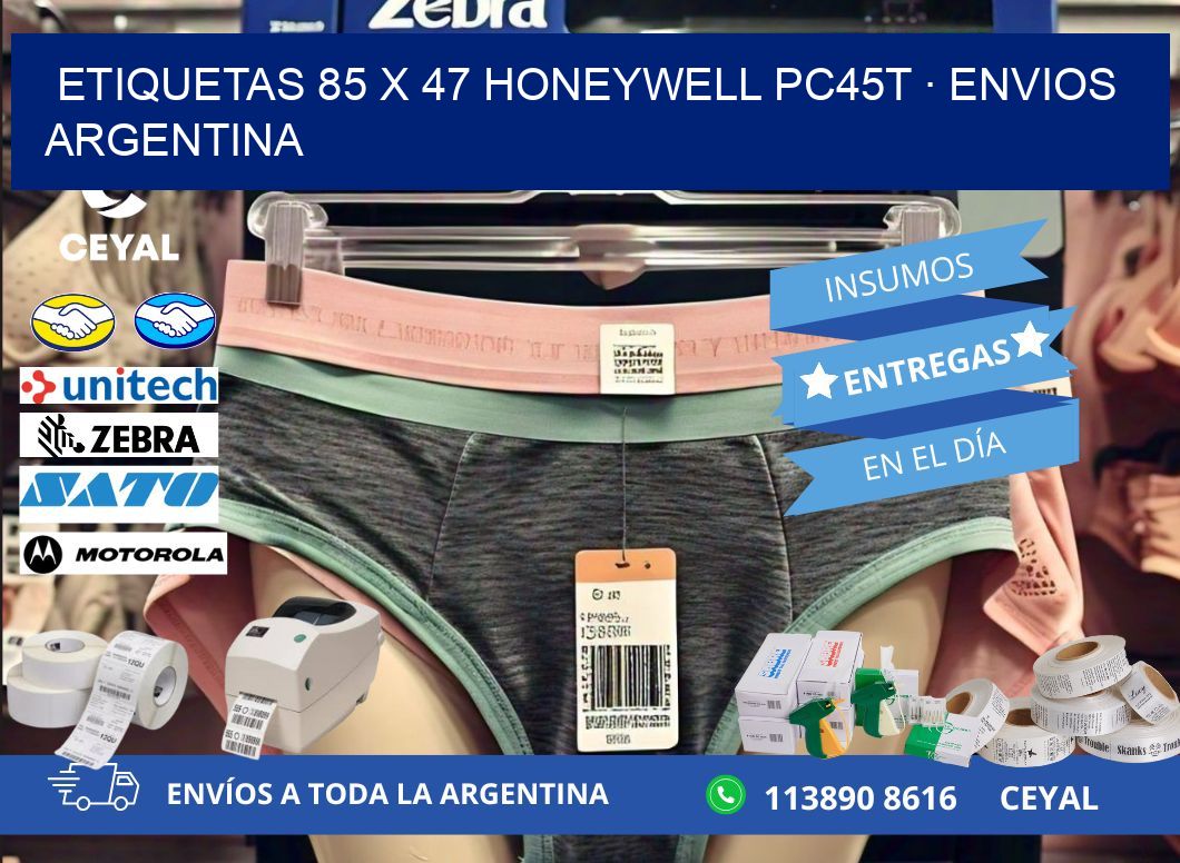 ETIQUETAS 85 x 47 HONEYWELL PC45T · ENVIOS ARGENTINA