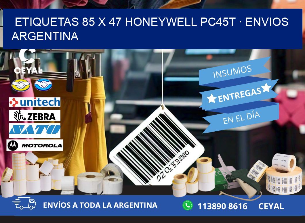 ETIQUETAS 85 x 47 HONEYWELL PC45T · ENVIOS ARGENTINA
