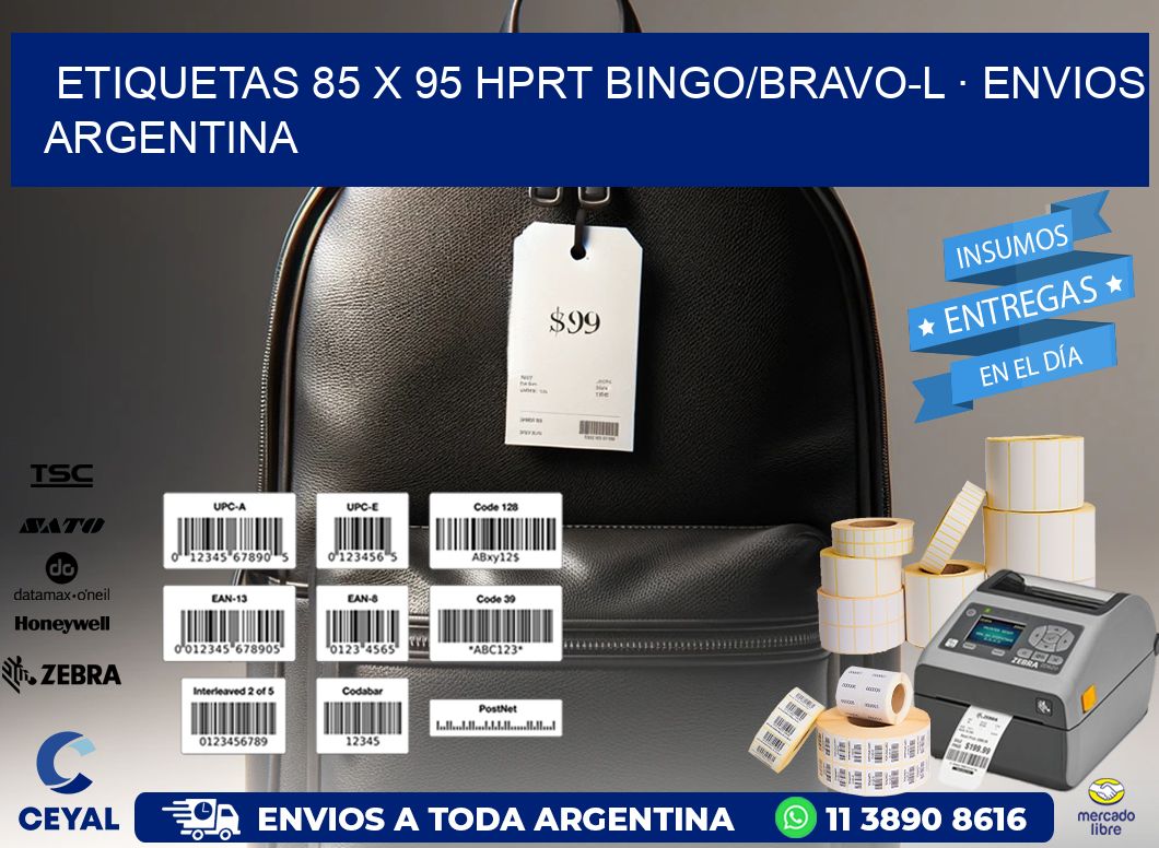 ETIQUETAS 85 x 95 HPRT BINGO/BRAVO-L · ENVIOS ARGENTINA