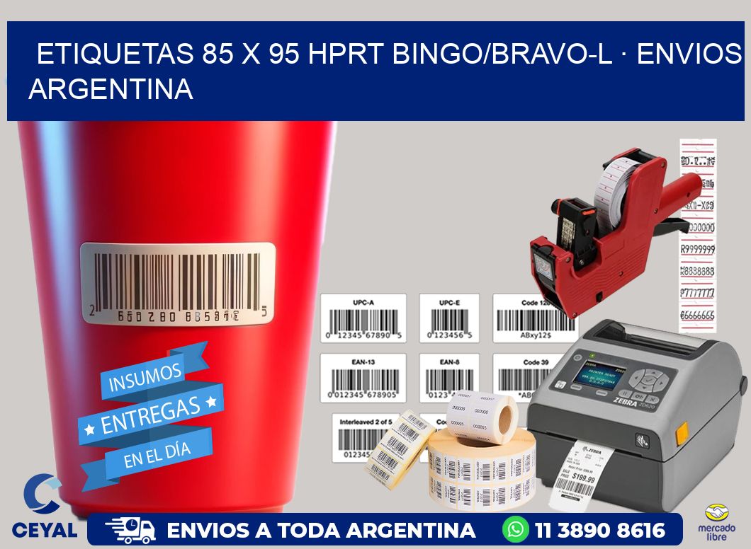 ETIQUETAS 85 x 95 HPRT BINGO/BRAVO-L · ENVIOS ARGENTINA