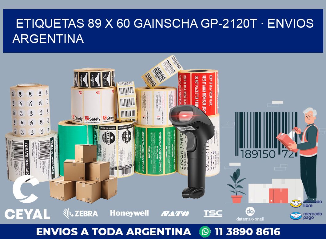 ETIQUETAS 89 x 60 GAINSCHA GP-2120T · ENVIOS ARGENTINA