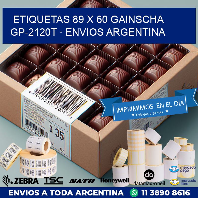 ETIQUETAS 89 x 60 GAINSCHA GP-2120T · ENVIOS ARGENTINA