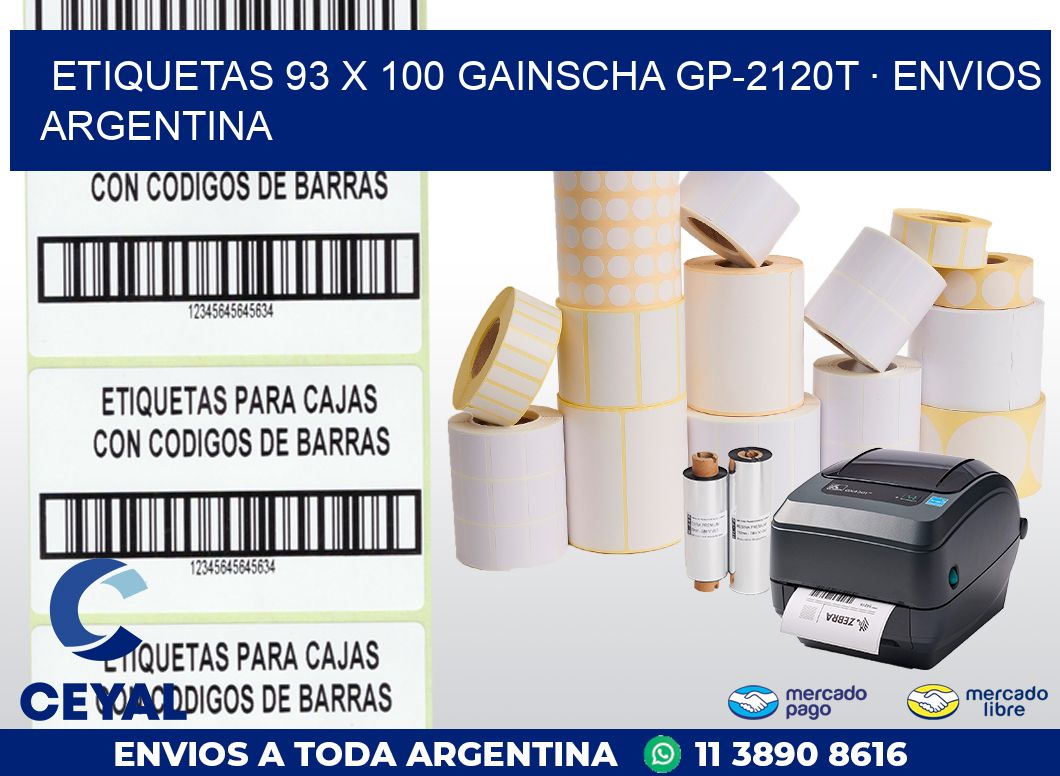 ETIQUETAS 93 x 100 GAINSCHA GP-2120T · ENVIOS ARGENTINA