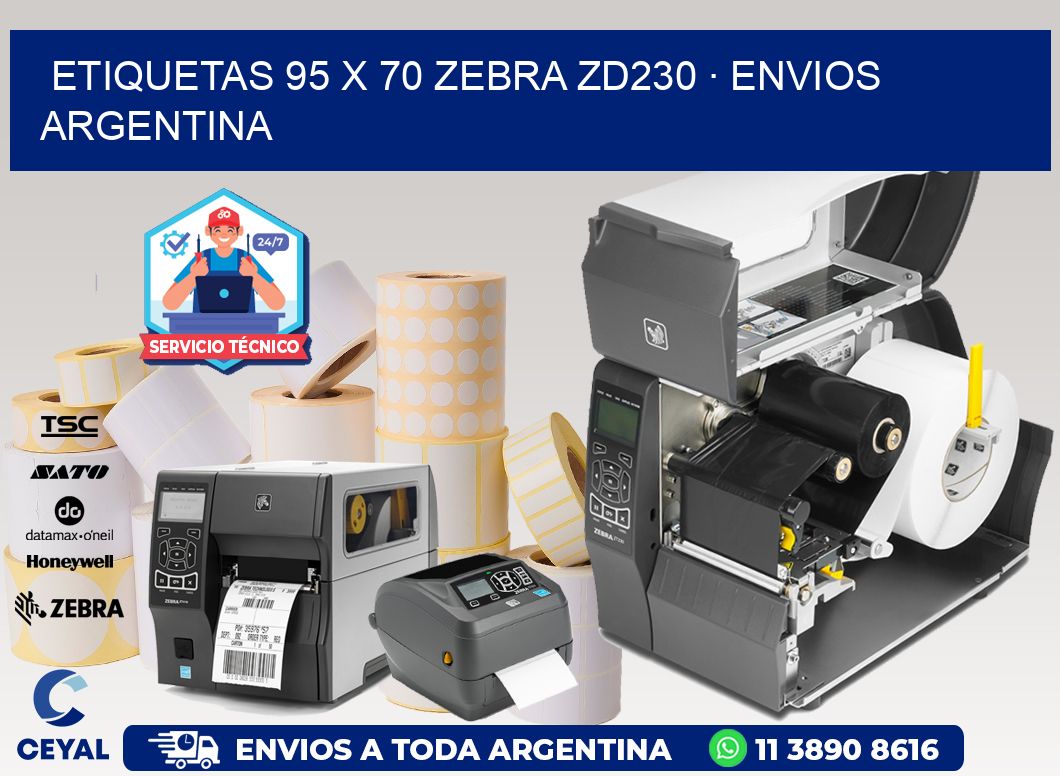 ETIQUETAS 95 x 70 ZEBRA ZD230 · ENVIOS ARGENTINA