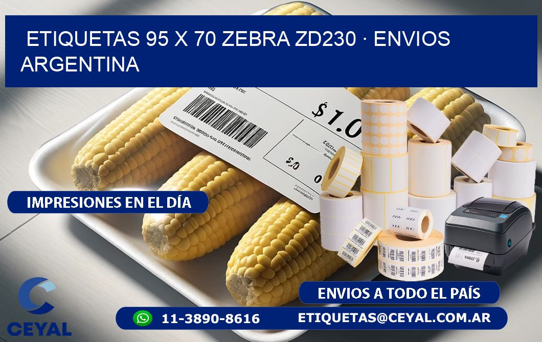 ETIQUETAS 95 x 70 ZEBRA ZD230 · ENVIOS ARGENTINA