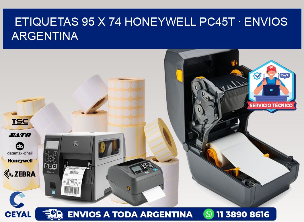 ETIQUETAS 95 x 74 HONEYWELL PC45T · ENVIOS ARGENTINA