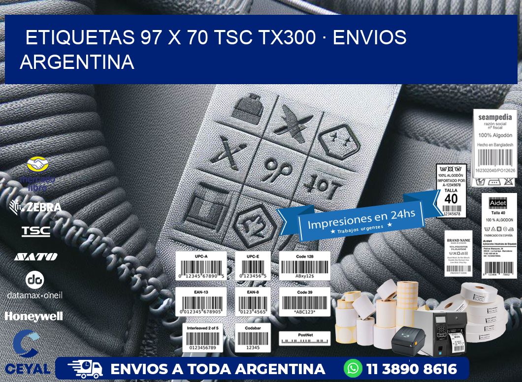 ETIQUETAS 97 x 70 TSC TX300 · ENVIOS ARGENTINA