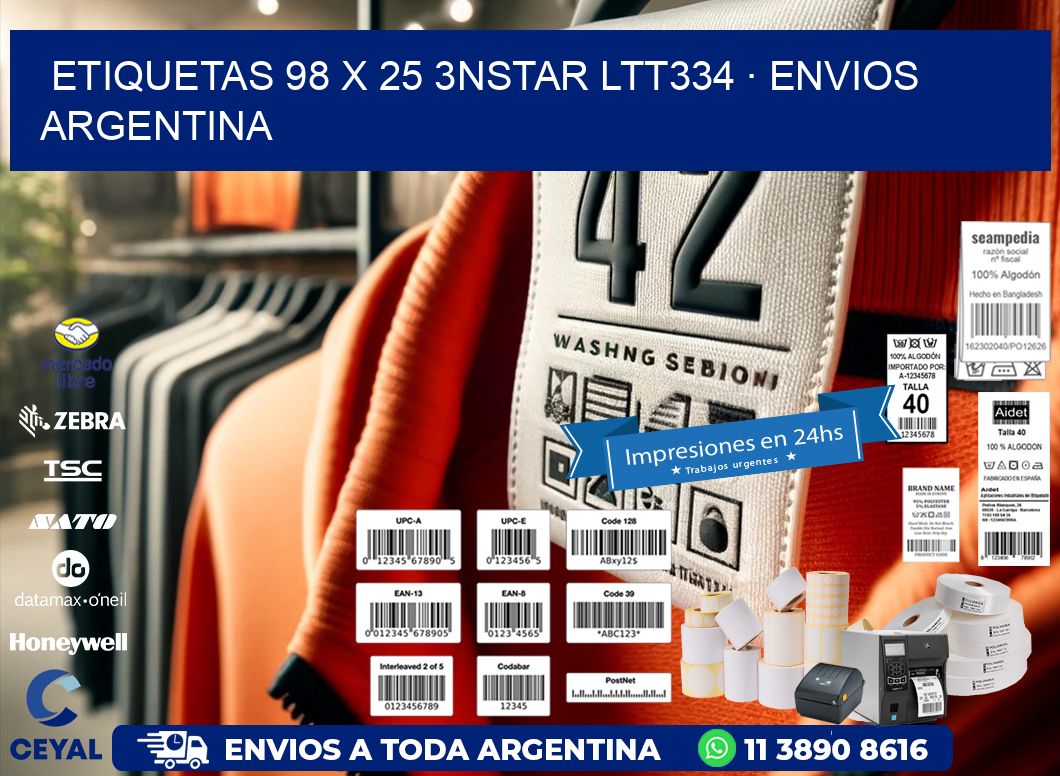 ETIQUETAS 98 x 25 3NSTAR LTT334 · ENVIOS ARGENTINA