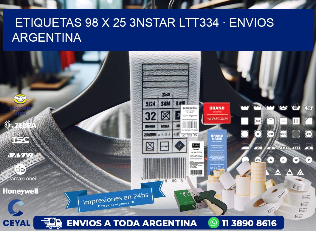 ETIQUETAS 98 x 25 3NSTAR LTT334 · ENVIOS ARGENTINA
