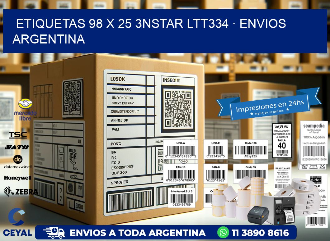 ETIQUETAS 98 x 25 3NSTAR LTT334 · ENVIOS ARGENTINA