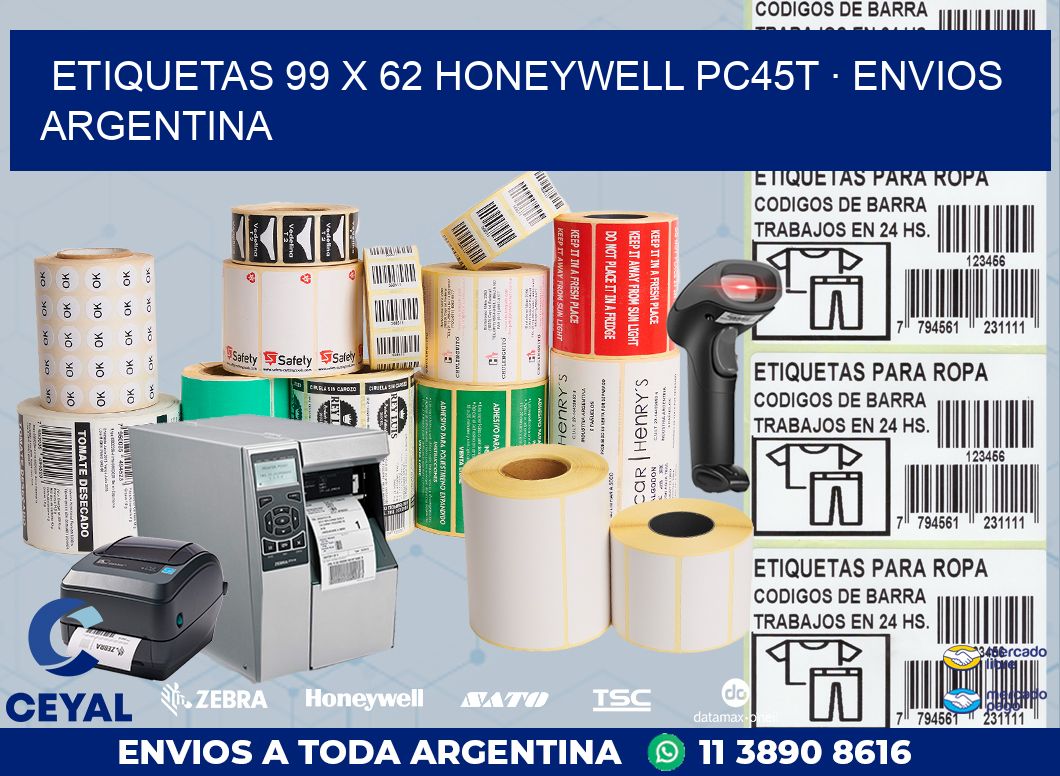 ETIQUETAS 99 x 62 HONEYWELL PC45T · ENVIOS ARGENTINA