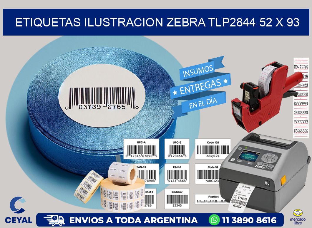ETIQUETAS ILUSTRACION ZEBRA TLP2844 52 x 93