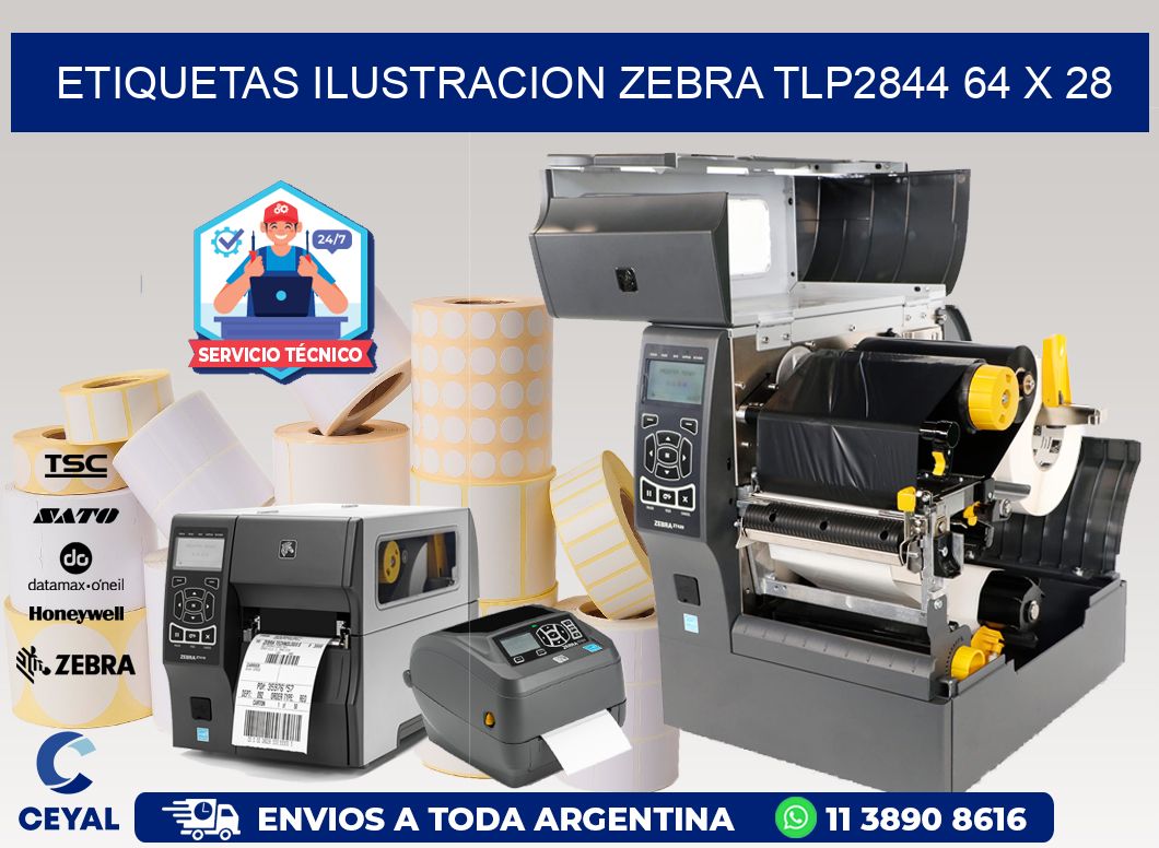ETIQUETAS ILUSTRACION ZEBRA TLP2844 64 x 28