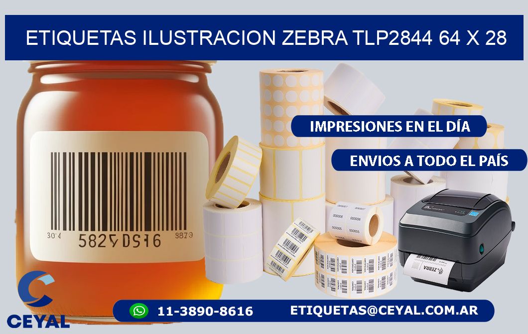 ETIQUETAS ILUSTRACION ZEBRA TLP2844 64 x 28