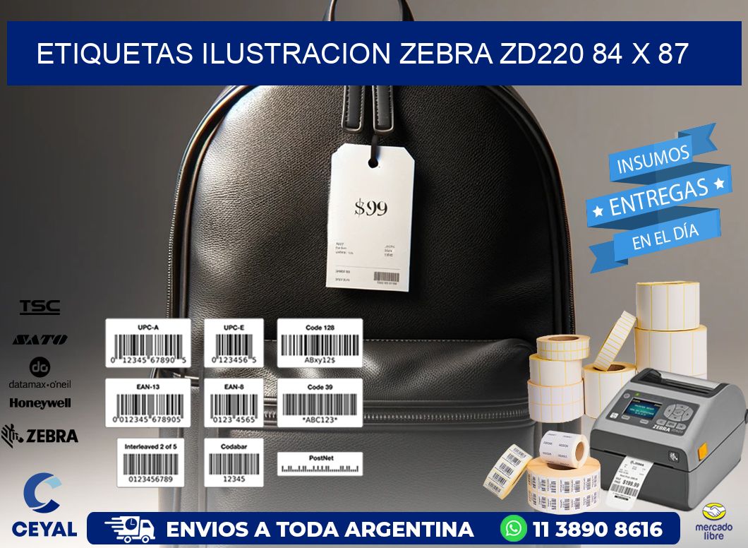 ETIQUETAS ILUSTRACION ZEBRA ZD220 84 x 87