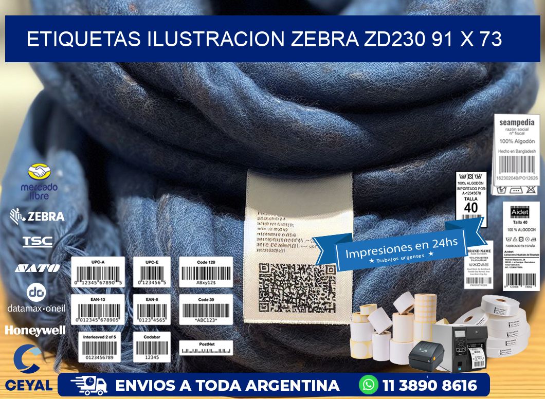 ETIQUETAS ILUSTRACION ZEBRA ZD230 91 x 73