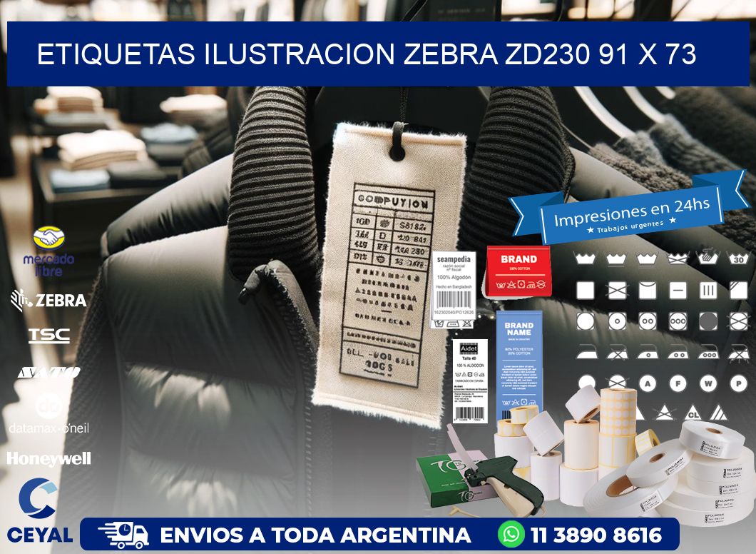 ETIQUETAS ILUSTRACION ZEBRA ZD230 91 x 73